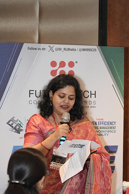 Sushma Tripathy moderating a panel discussion